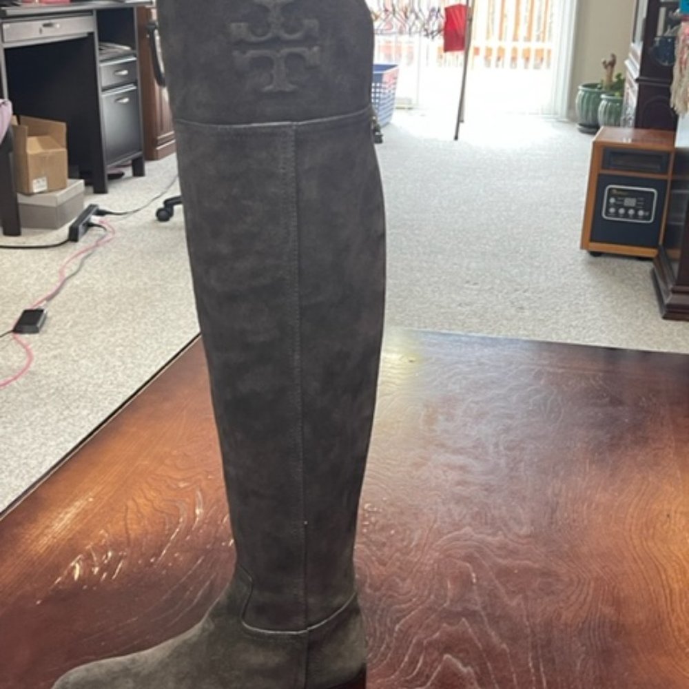 Tory Burch Simone Over the Knee Boots Cafe Brown Suede Size 6.5M